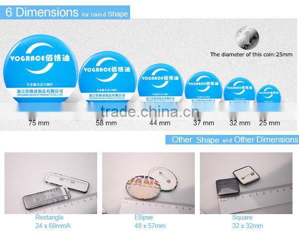 Vograce Custom round tin button badge 44mm