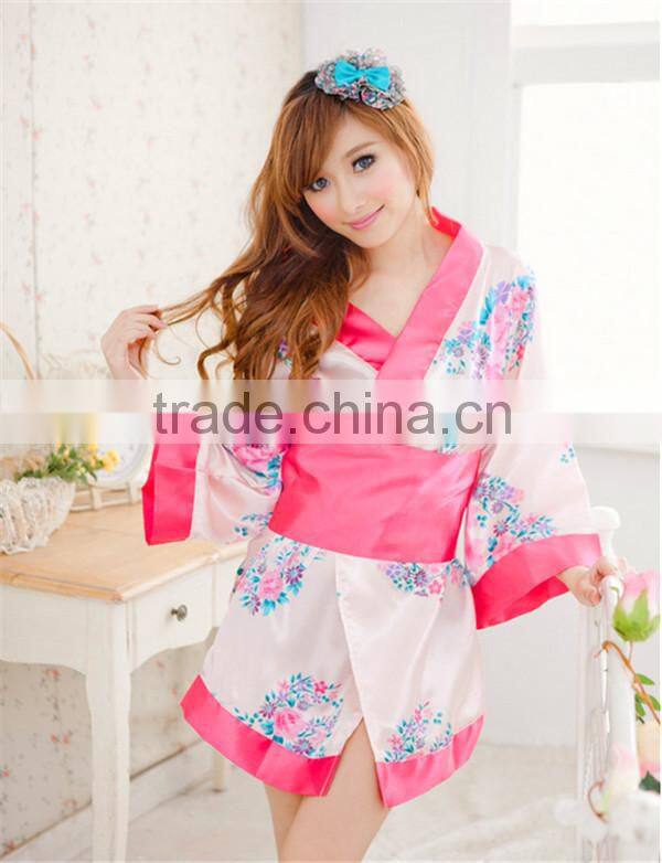 Very beautiful sexy temptation bathrobe broken beautiful kimono conjoined photography lingerie