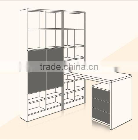 Melamine Large Size Bookcase With Studying Table