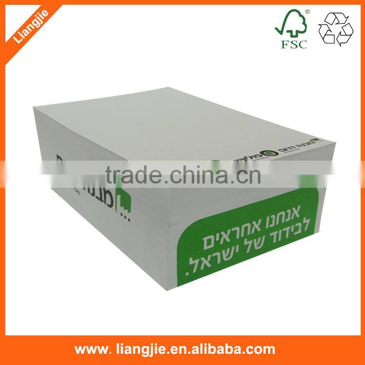 Office popular 4 sides printing custom logo memo cube for promotion
