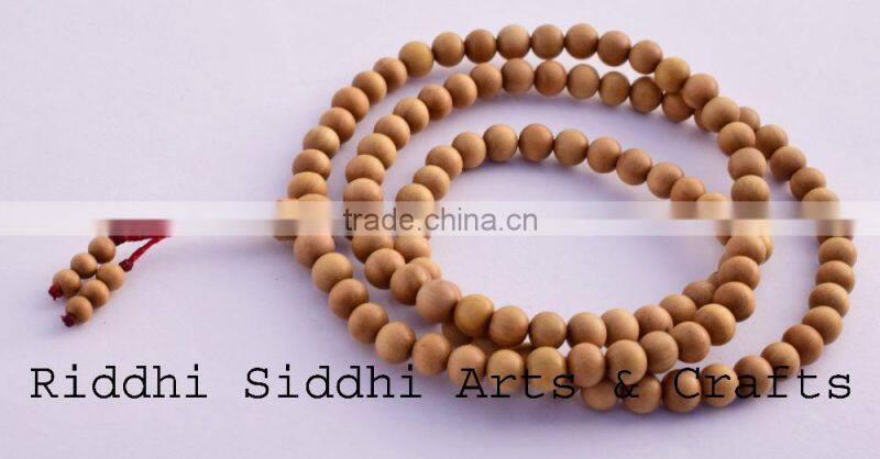 natural religious sandalwood mala beads/sandalwood beads/japa beads