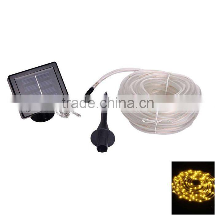 Christmas Decor 100 LED Solar Light Power 2 Modes Warm White Light PC Tube LED String Light