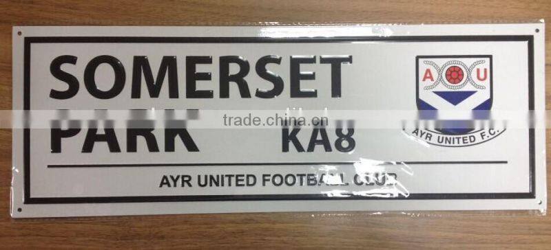 advertising metal road name sign