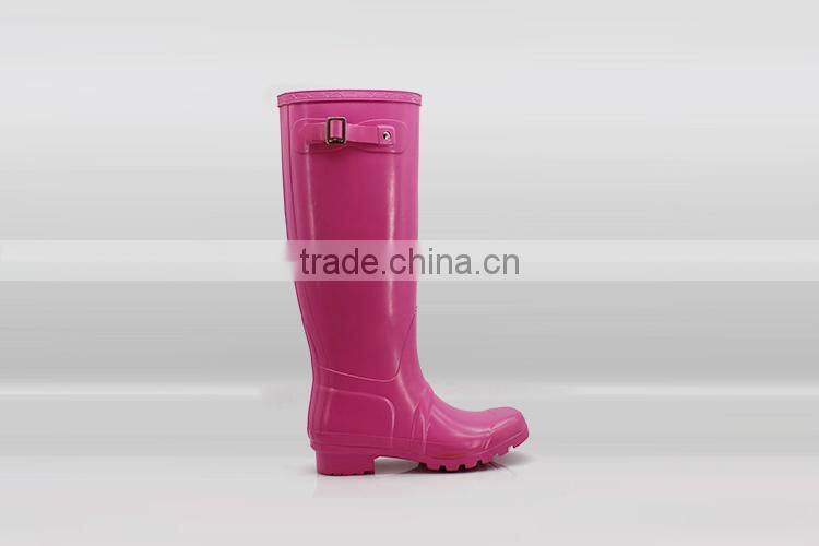 High quality Customised designs 100% Natural Rubber wedge heel rain boots