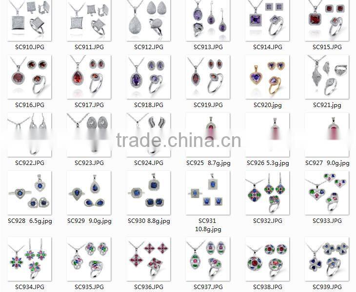 Latest blue sapphire cz stone unique design jewelry