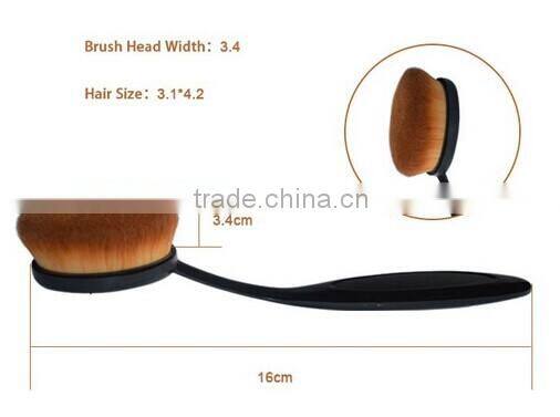 Popular private 10pcs toothbrush makeup brush use Face Brush Oval Puff Brush