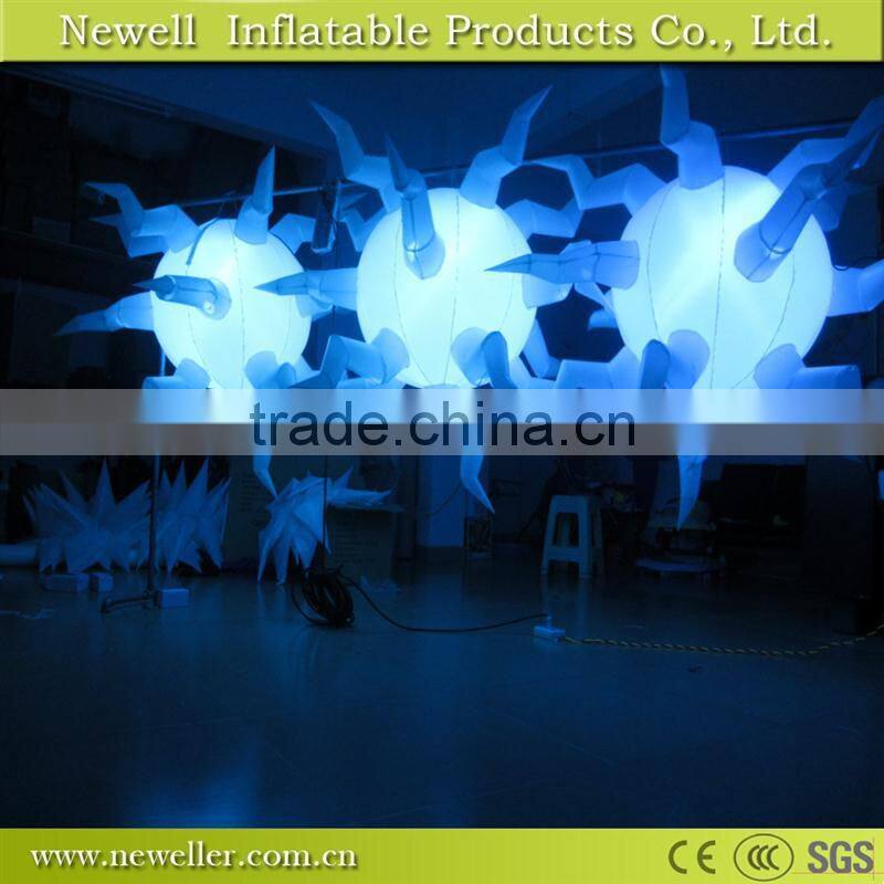 Lower price inflatable dinosaur cartoon with LED