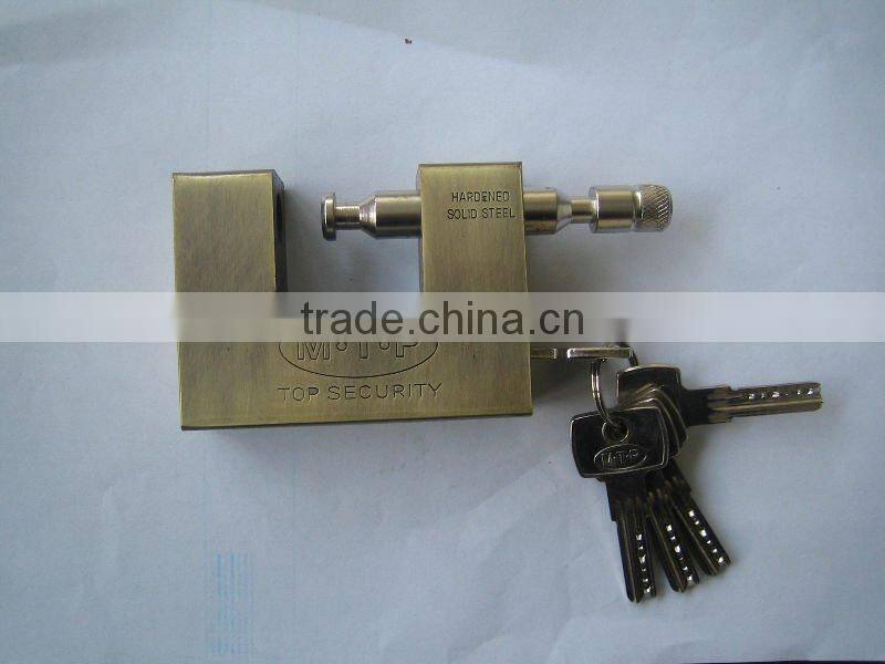 old colour heavy duty side key padlock