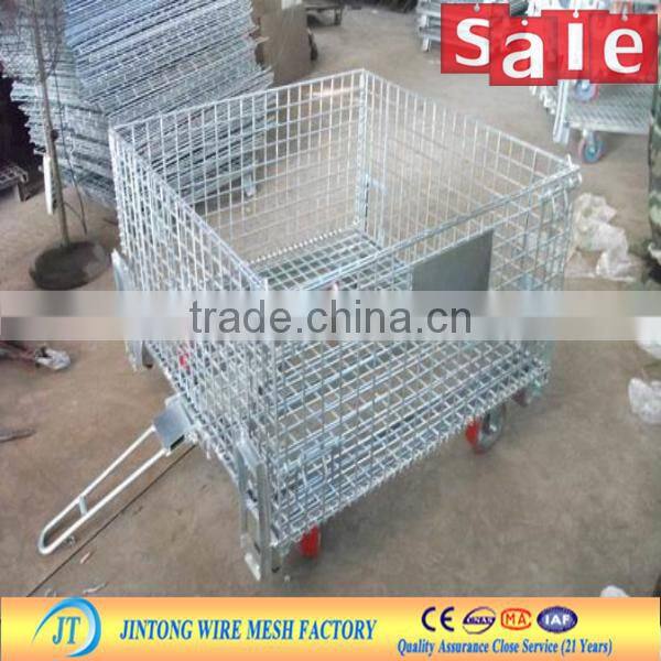 high end foldable electro galvanized wire container