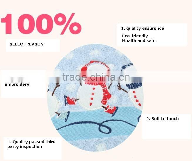 high quality cotton towel bath set with snowman pattern