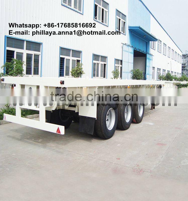 China New 40T 3 Axle Drop Deck Trailer for Container Transport