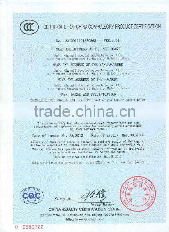 CLW 3 Axles Aluminum Trailer 55000L for Oil Transportation