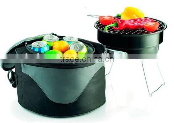 promotional portable BBQ grill cooler bag combo
