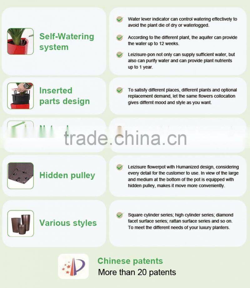 indoor square planter flower pots,decoration vase ,garden gnome flower pots