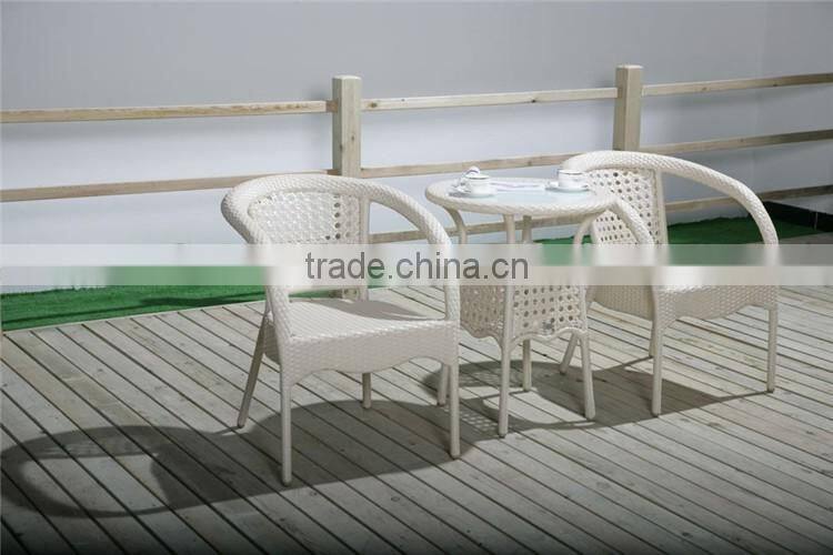 Hexagonal 2 Seater Table Set Used Cafe Poly Rattan Furniture Restaurant