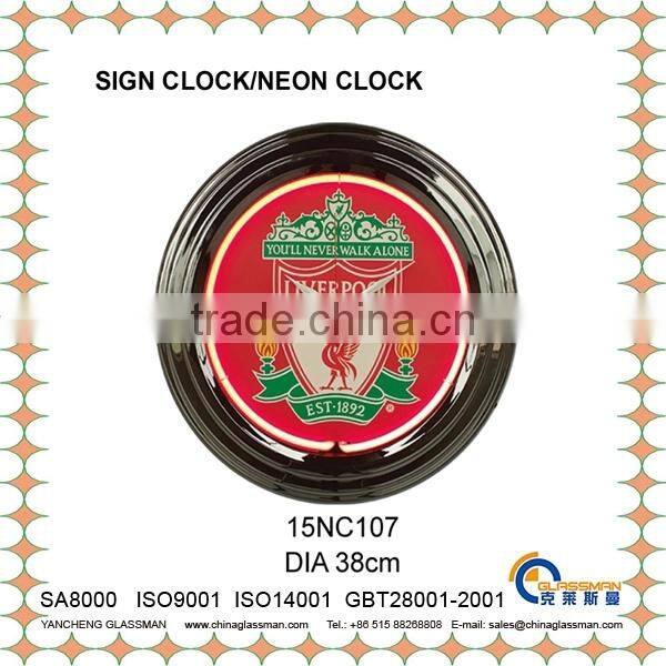DIA 38cm customizable home decoration neon clock wall clock 15NC107