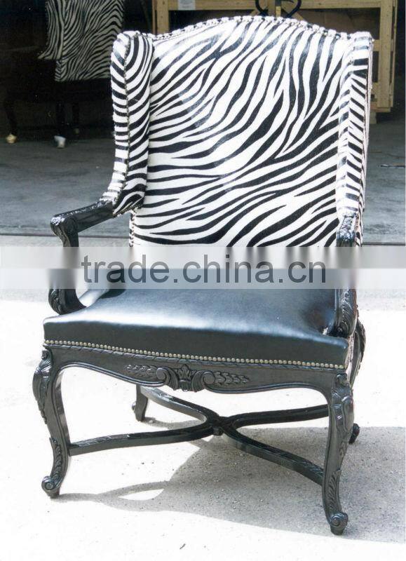 Espana Style Antique Dining Chair Zebra Patten