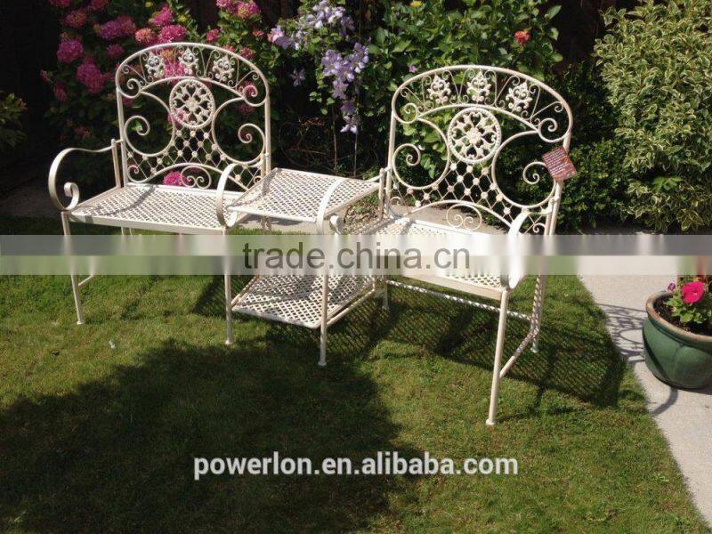 Vintage luxury garden metal double deck chair