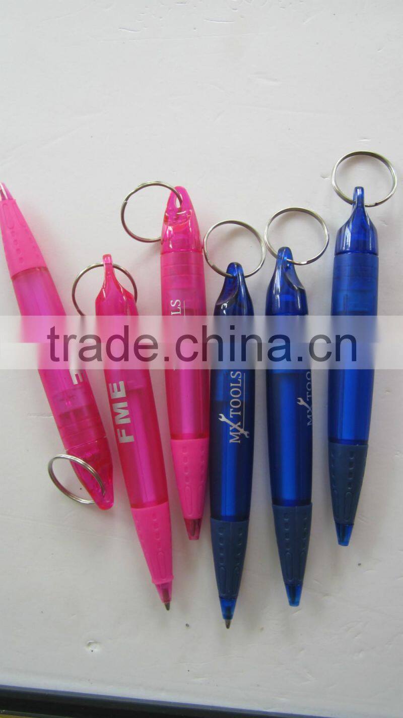 Plastic Ballpoint Pen with Keyring