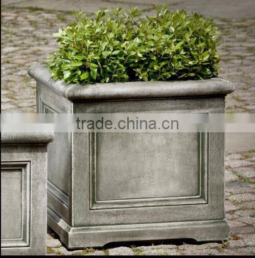 Simple Suqare Flower Mossy Clay Garden Urn