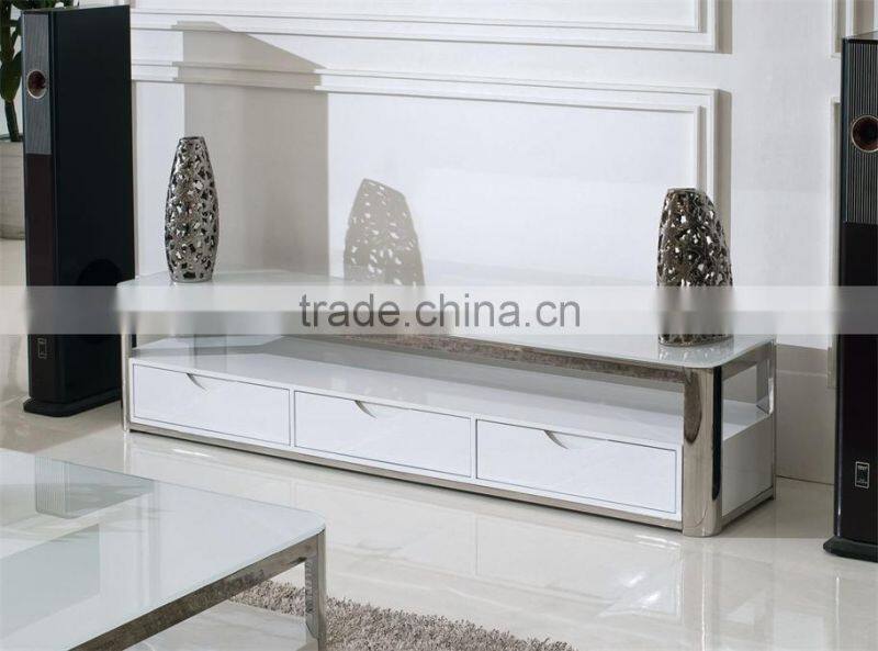 E356 2015 Xinqing modern living room furniture tempered glass tv stand