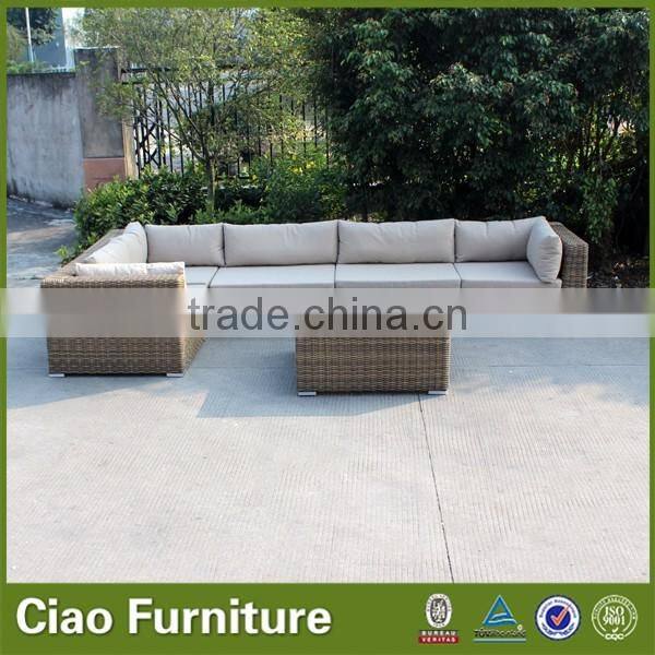 7.0 mm half round wicker furniture outdoor sofa set