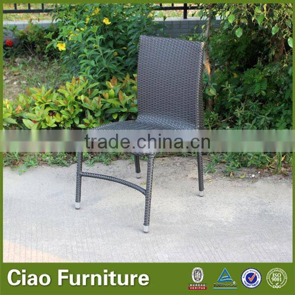 Outdoor rattan dining chair without arm