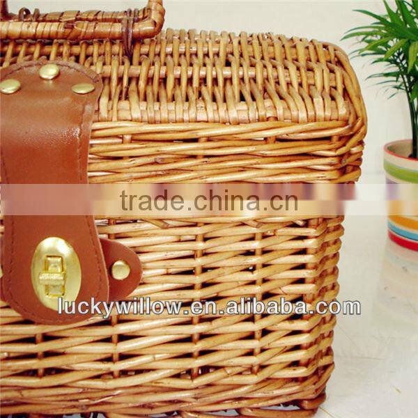 rectangle large wicker storage basket with lids