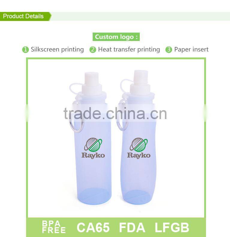High quality PP lid 500ml silicone bottle