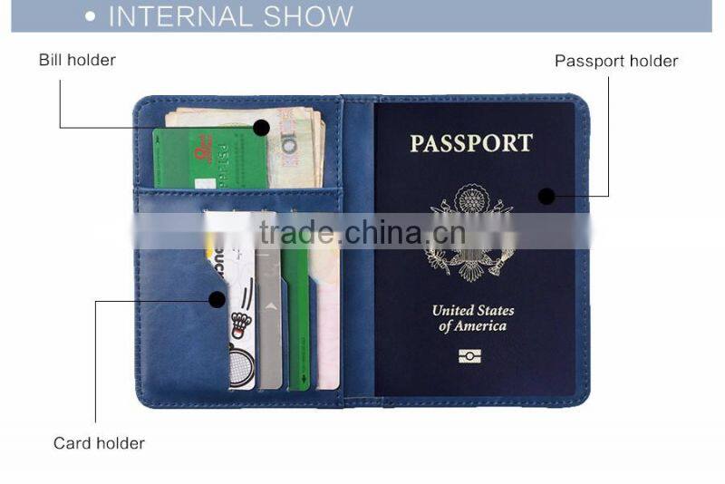 Wholesale custom high quality leather travel rfid passport holder