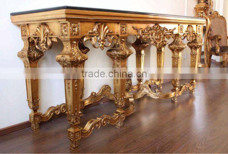 Luxurious Large size console table with black marble