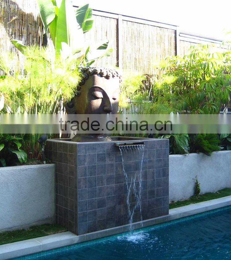 Garden decoration art craft bronze sculpture buddha face fountain