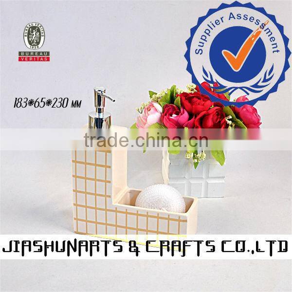 Decal Pattern Ceramic Kitchen Sink Soap Dispenser Pump