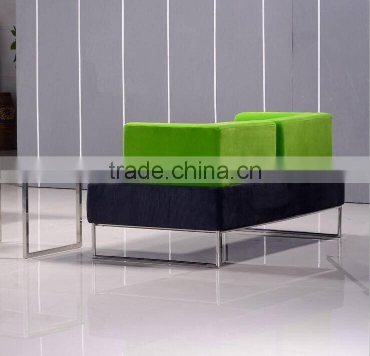 modeling high fashion project furniture modern colorful backrest sofa chair hotel lobby apple green fabric divan sofa