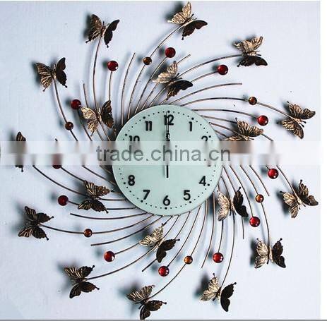 Butterfly metal wall digital clock