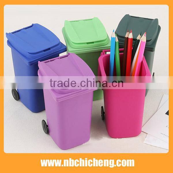 Plastic Pen Holder Recycle Bin Pen Holder Trash Can Brush Pot