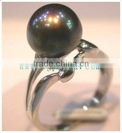 rose purple seawater tahitian pearl ring