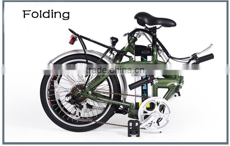 20 inch electric folding bicycle with 250w bushless hub motor