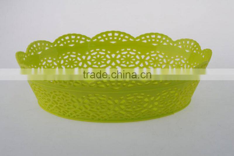 Hollow Out Design Round Shape PP Plastic Storage Fruit Basket