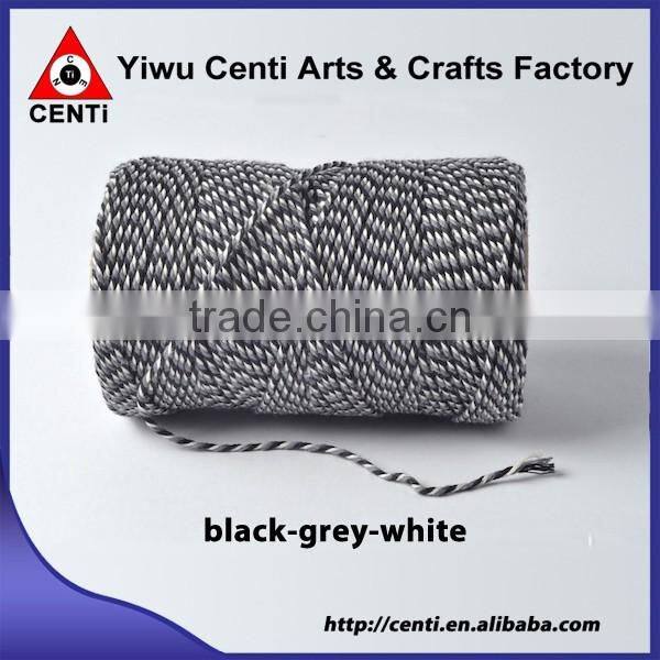 Quality black white and grey tri coloured original cotton bakers twine