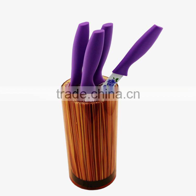 Home decor new design kitchenware knife display racks plastic knife accessories fiber rods holder