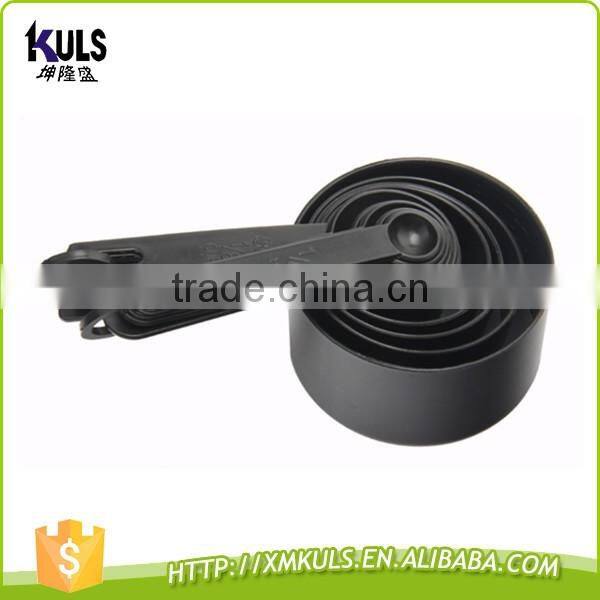 Whole sale black 10 pcs Plastic measuring spoon scoop set