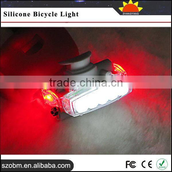 Colorful shell 7 LED 3*AAA Multi-function Strobe Light on Bike Safety Silicone Bicycle Front Rear Wheel Light