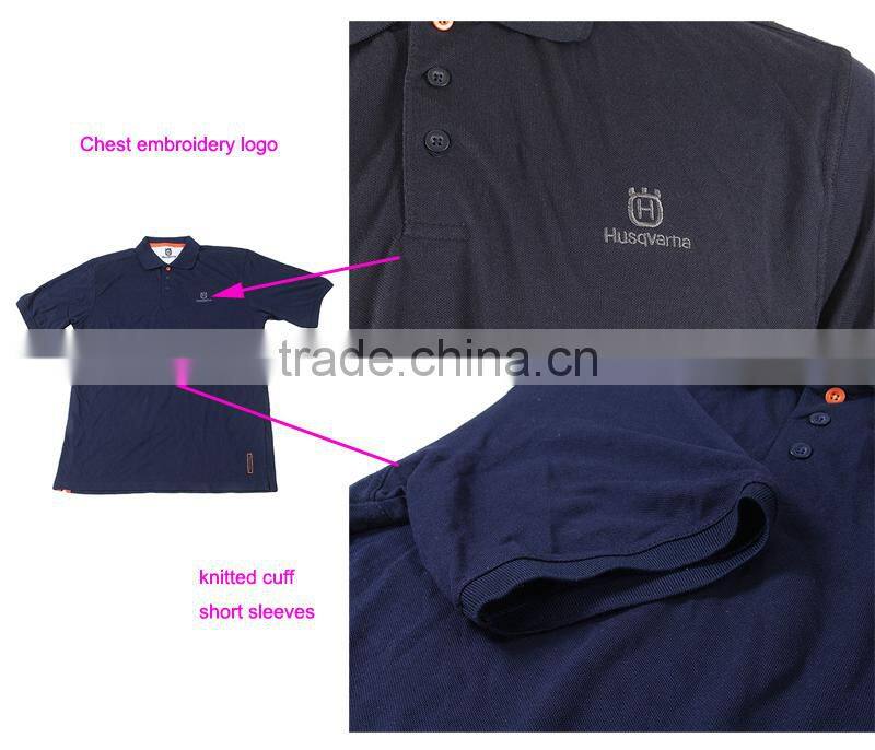 Latest Design Short Sleeves Embroidery Logo Turn-down 150gsm Custom Cotton Uniform Polo Shirt