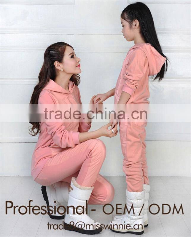 mother and daughter outfit tide leisure long-sleeved pants fleece sports fleece suits