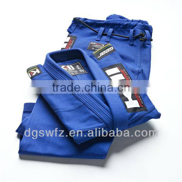 Wholesale new design custom made high quality pearl weave fabric patched white brazilian kimono jiu jitsu