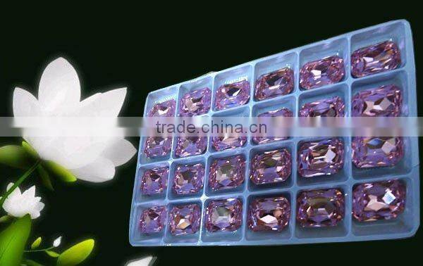 crystal loose bead rectangle with eight angles