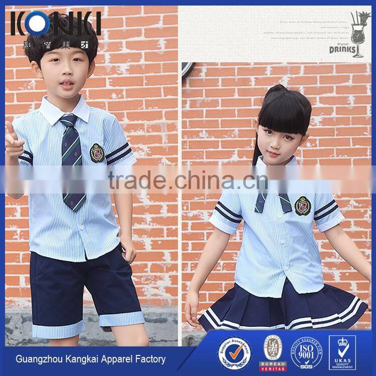 Primary school uniform custom design kids school uniforms wholesale by apparel China factory