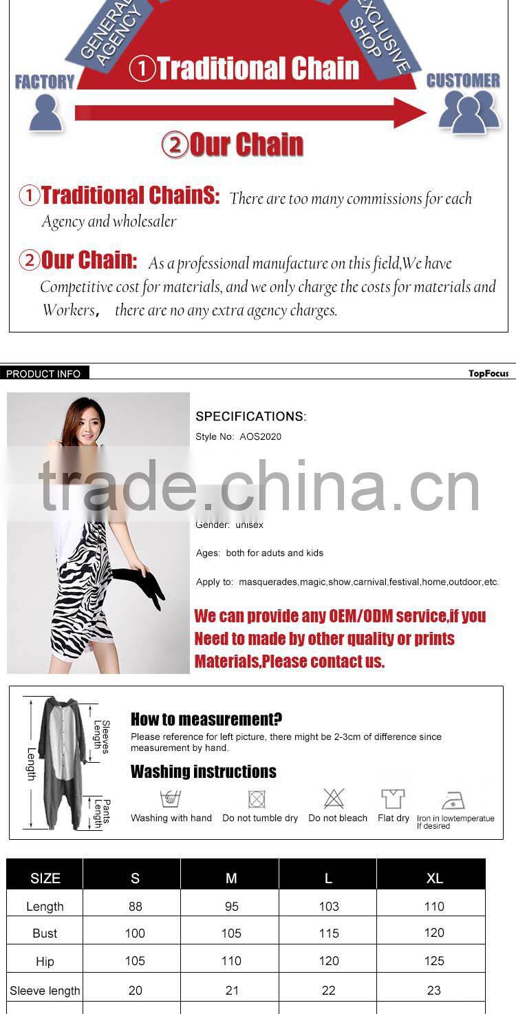 Plus size Summer Pyjamas Short Sleeves Custom Hooded Zebra Cheap Couple Sexy Adult Animal Onesie