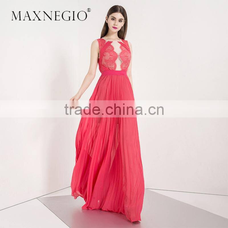 2017 Garment factory New arrived high fashion design layered lace dress woman evening dress